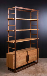 Estantería de diseño castaño y nogal Kirei