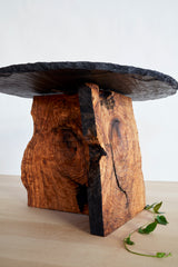 mesa madera olivo y pizarra