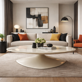 mesa escultorica en salon contemporaneo