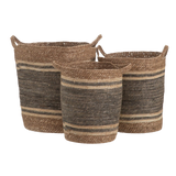 SET DE 3 CESTOS DARK FIBRA