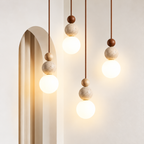 Lámpara colgante de travertino — composicion arco