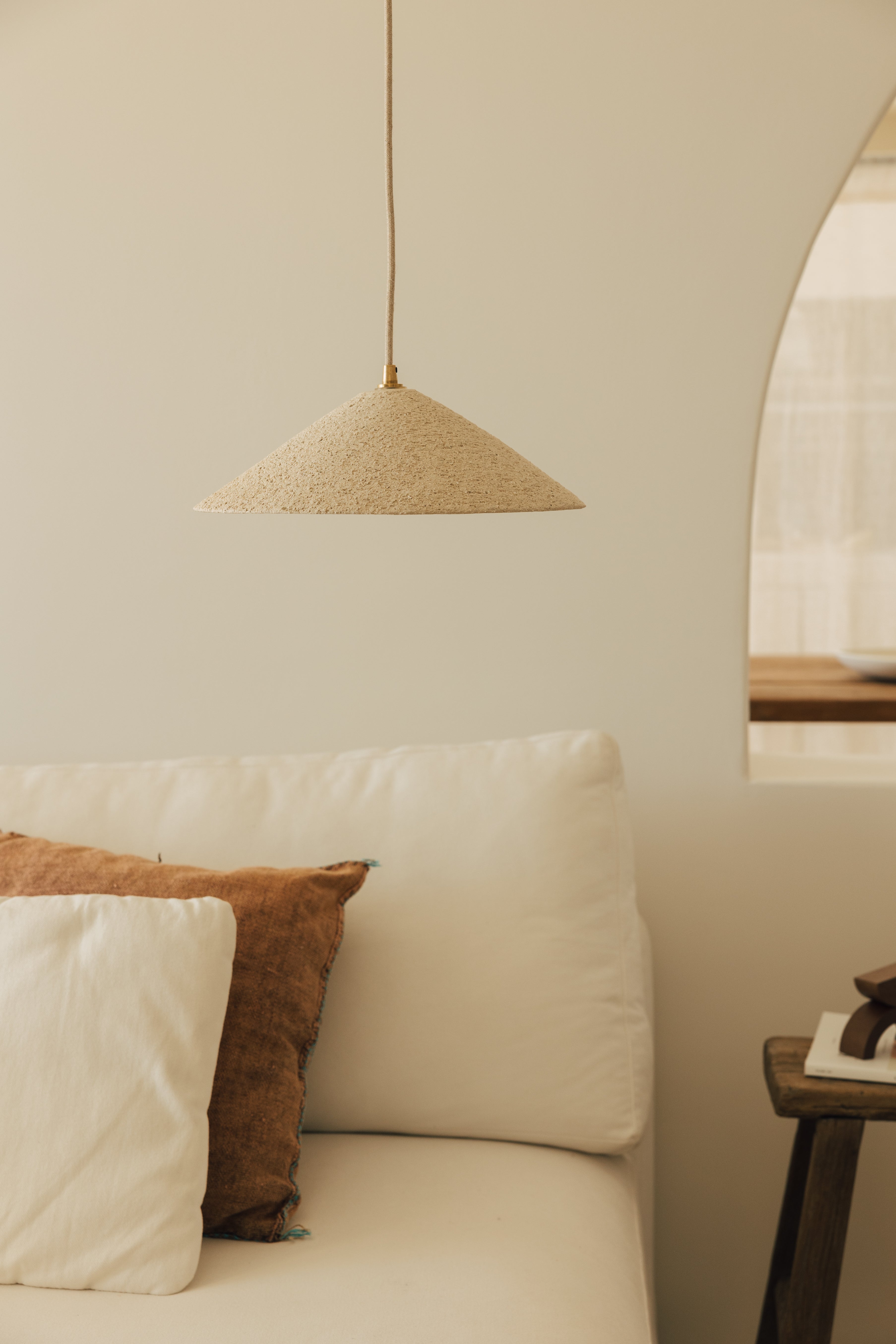 Lámpara Colgante de Cerámica Blanca Es Vedrà