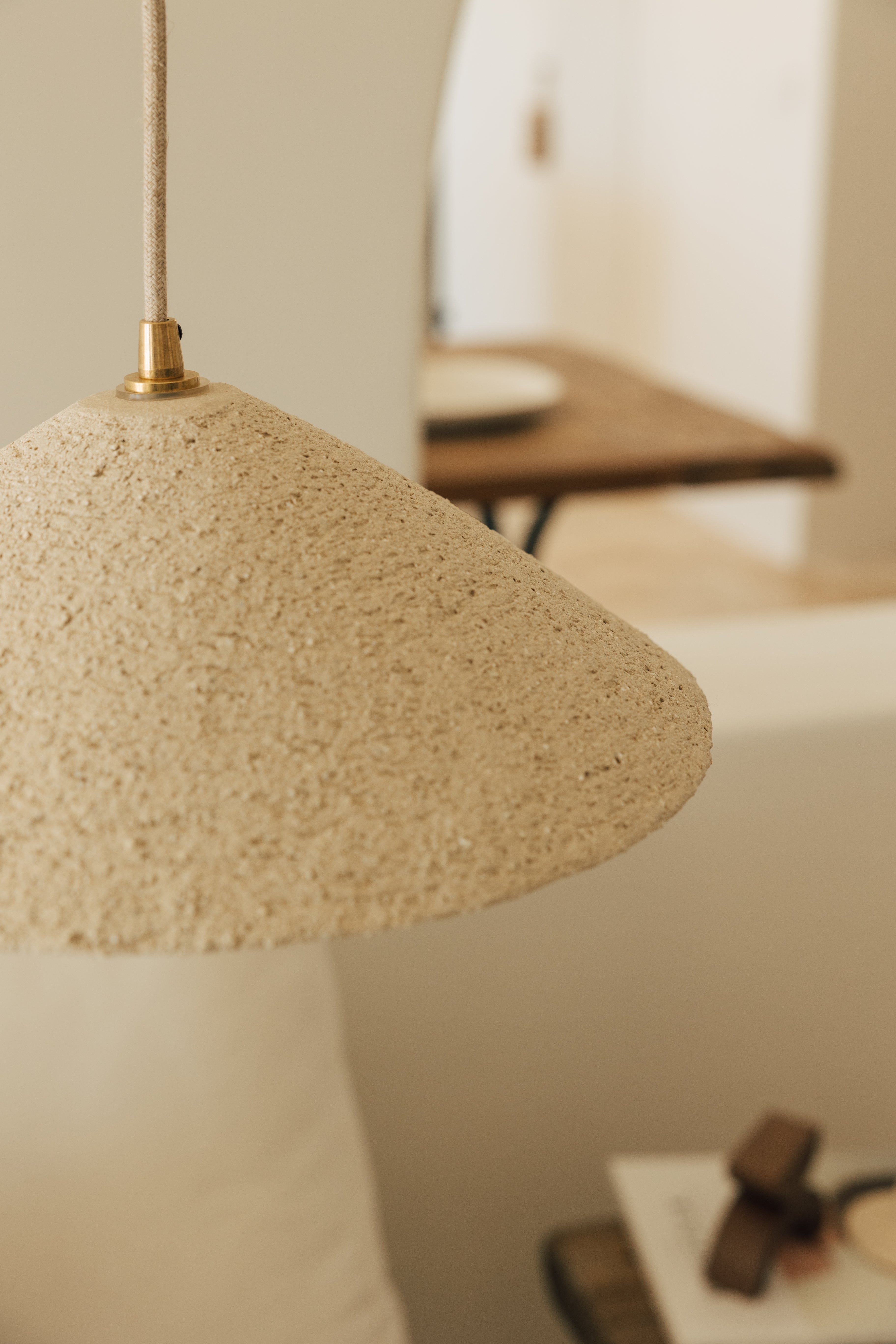 Lámpara Colgante de Cerámica Blanca Es Vedrà