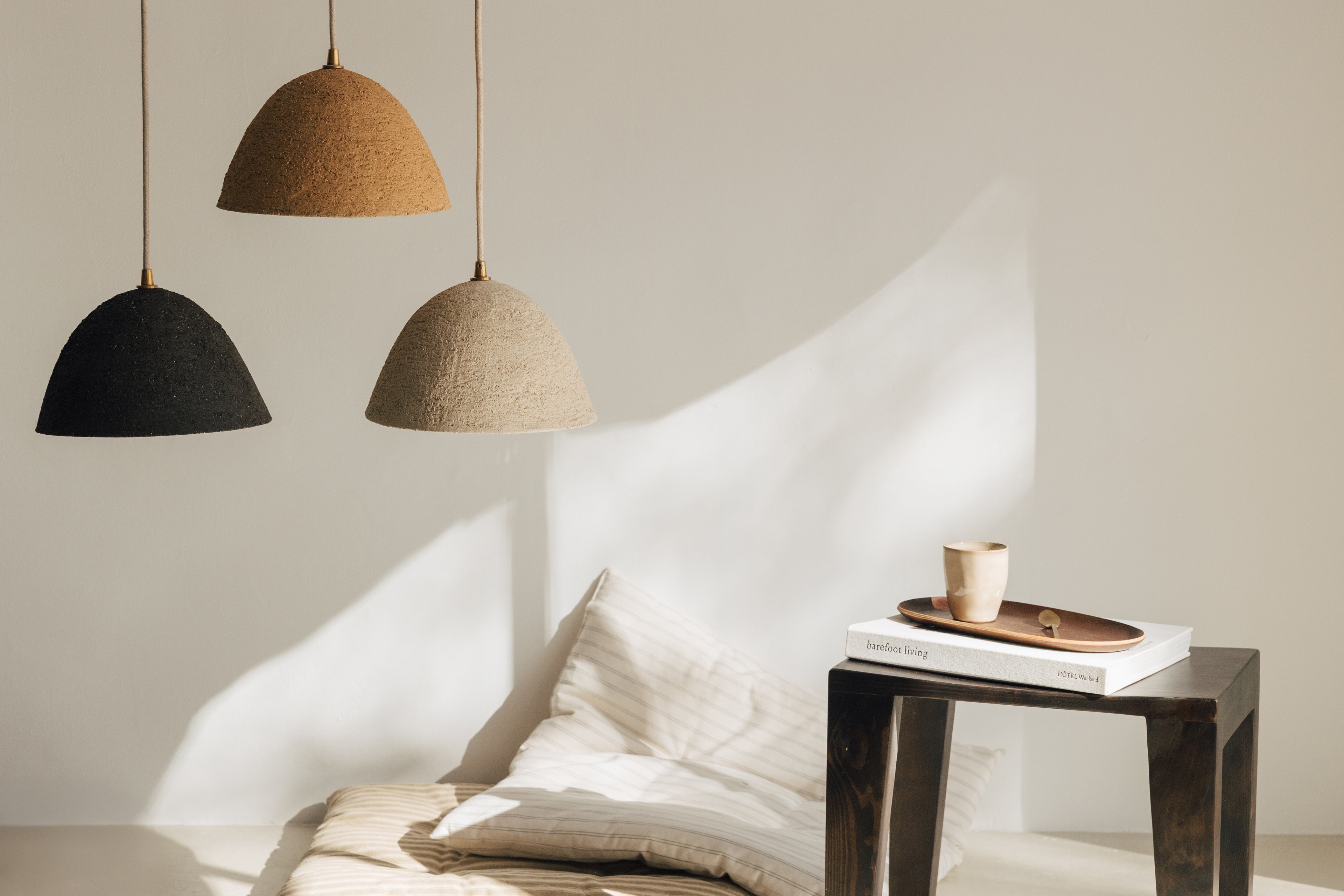 Lámpara Colgante de Cerámica Negra Portinatx