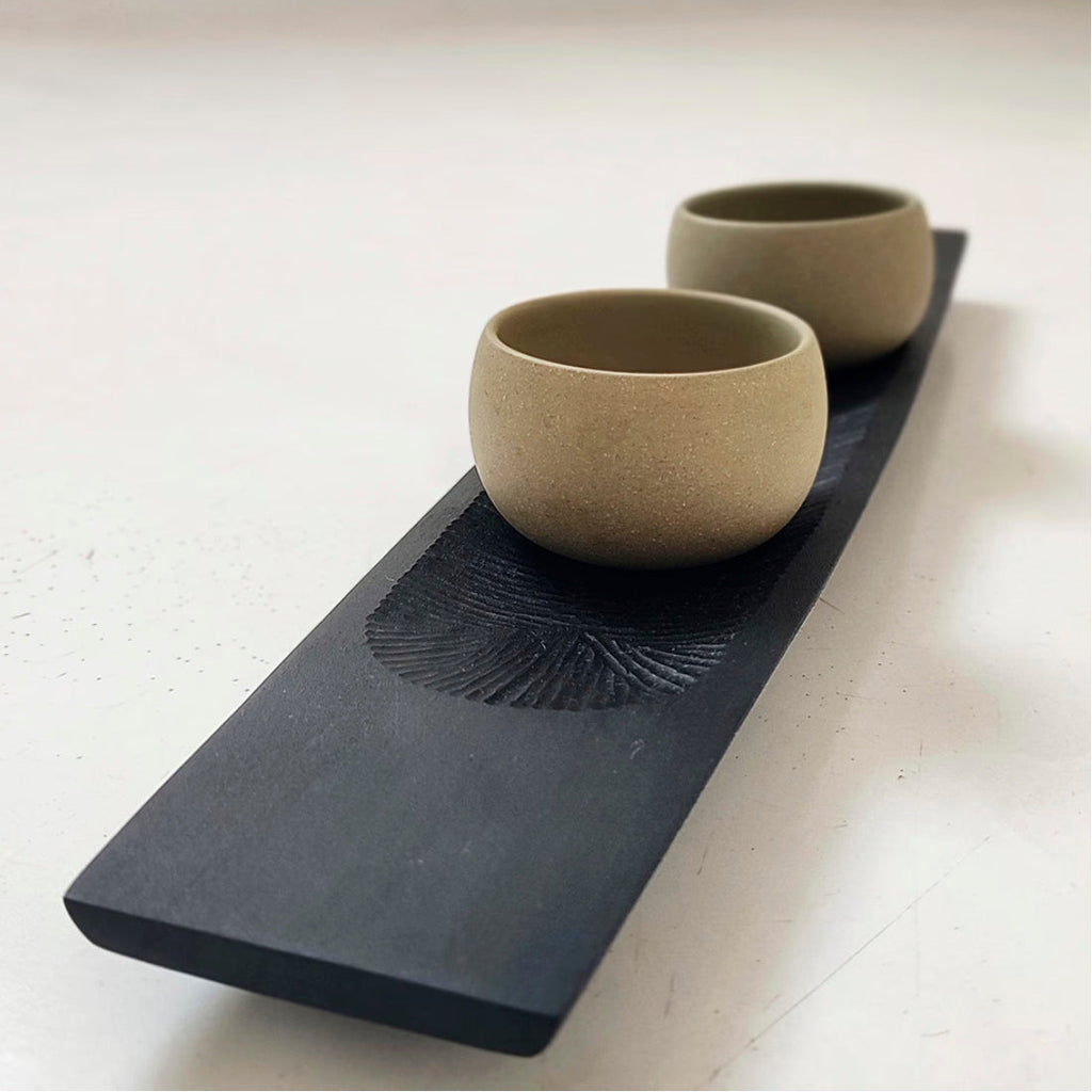 Bandeja de Sake de madera tallada a mano