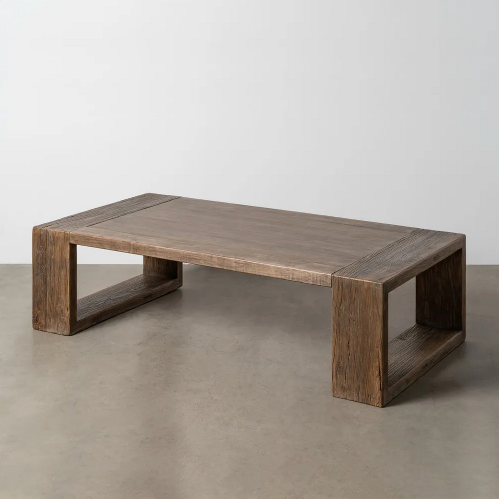 mesa de centro madera envejecida
