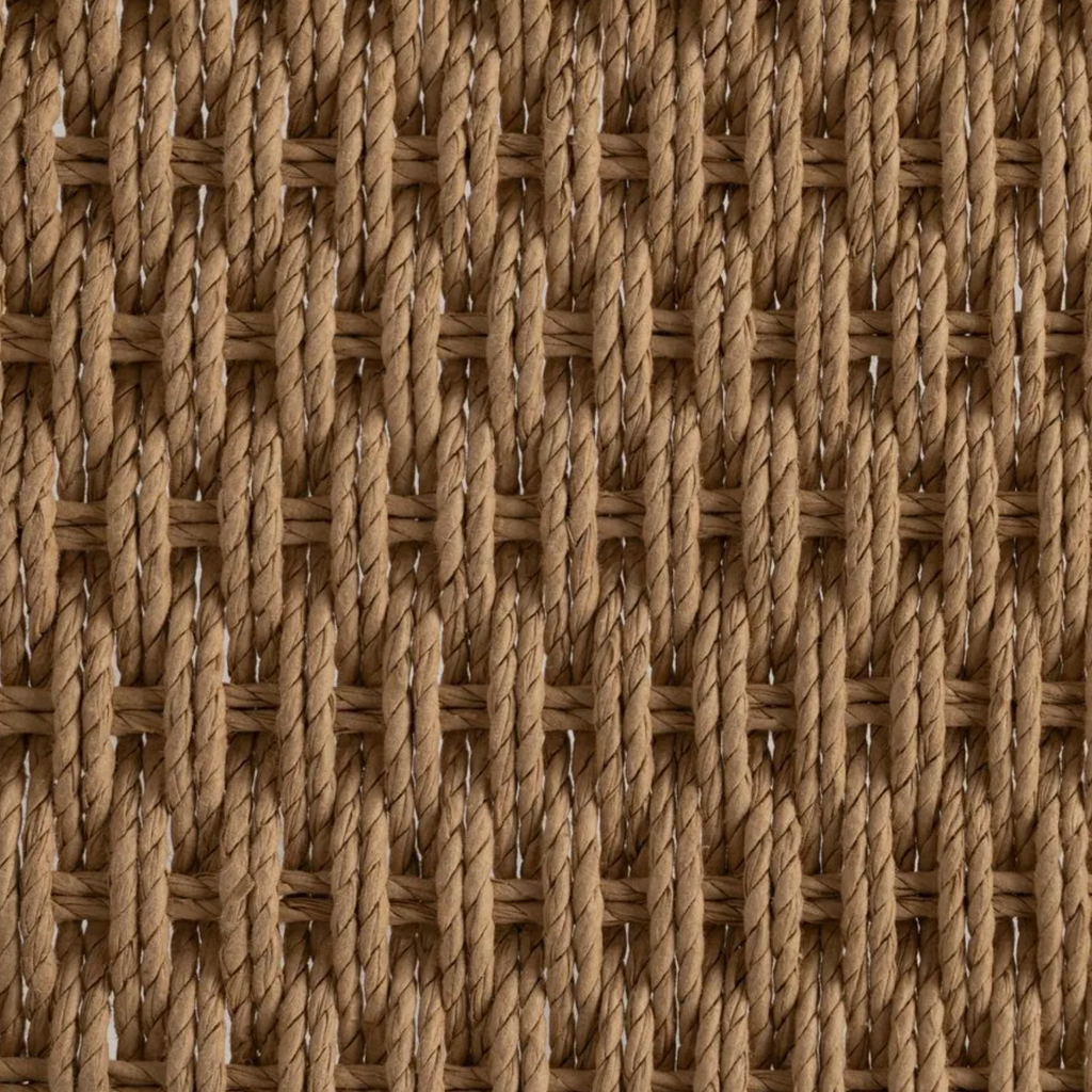 Silla NURA Mid-Century | Silla de madera maciza de teka y fibra natural