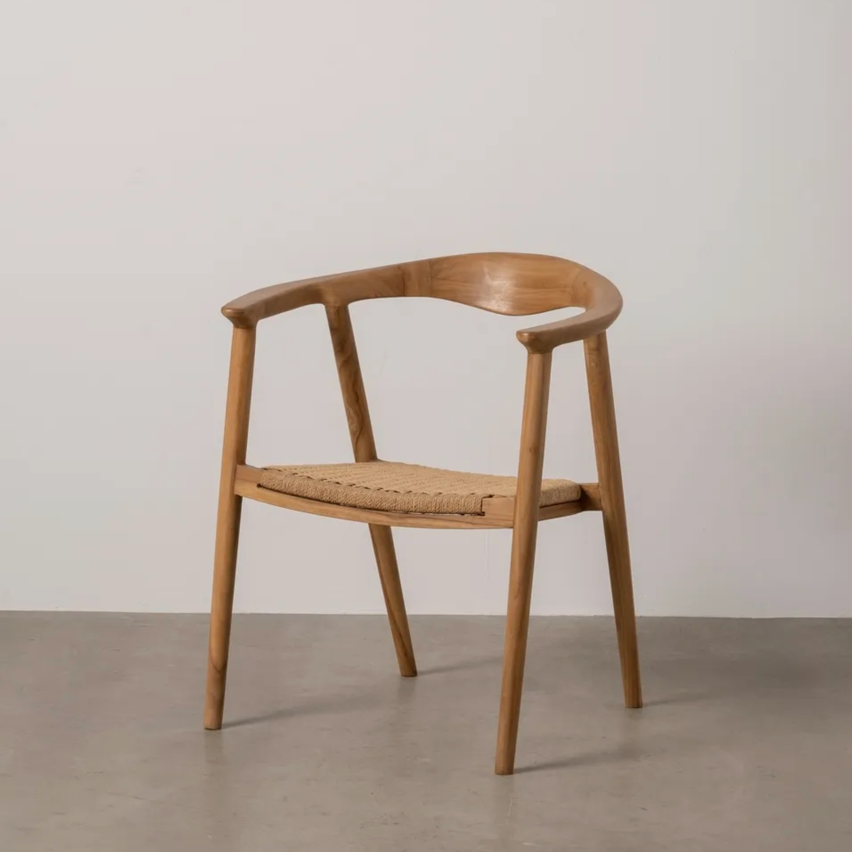 SILLA MADERA Y FIBRA MID CENTURY