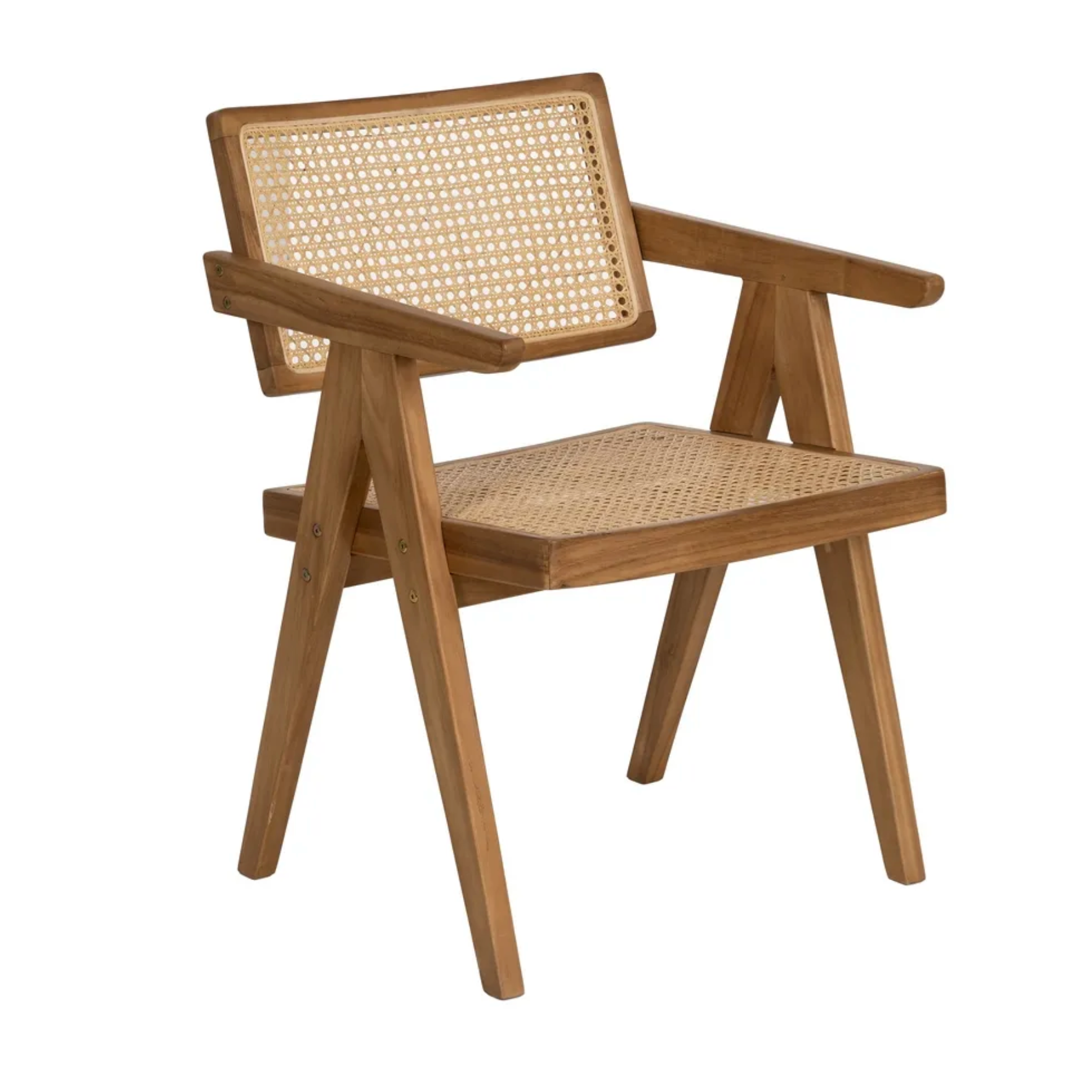 Silla SORA | Silla de madera de teka y ratán natural