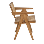 Silla SORA | Silla de madera de teka y ratán natural