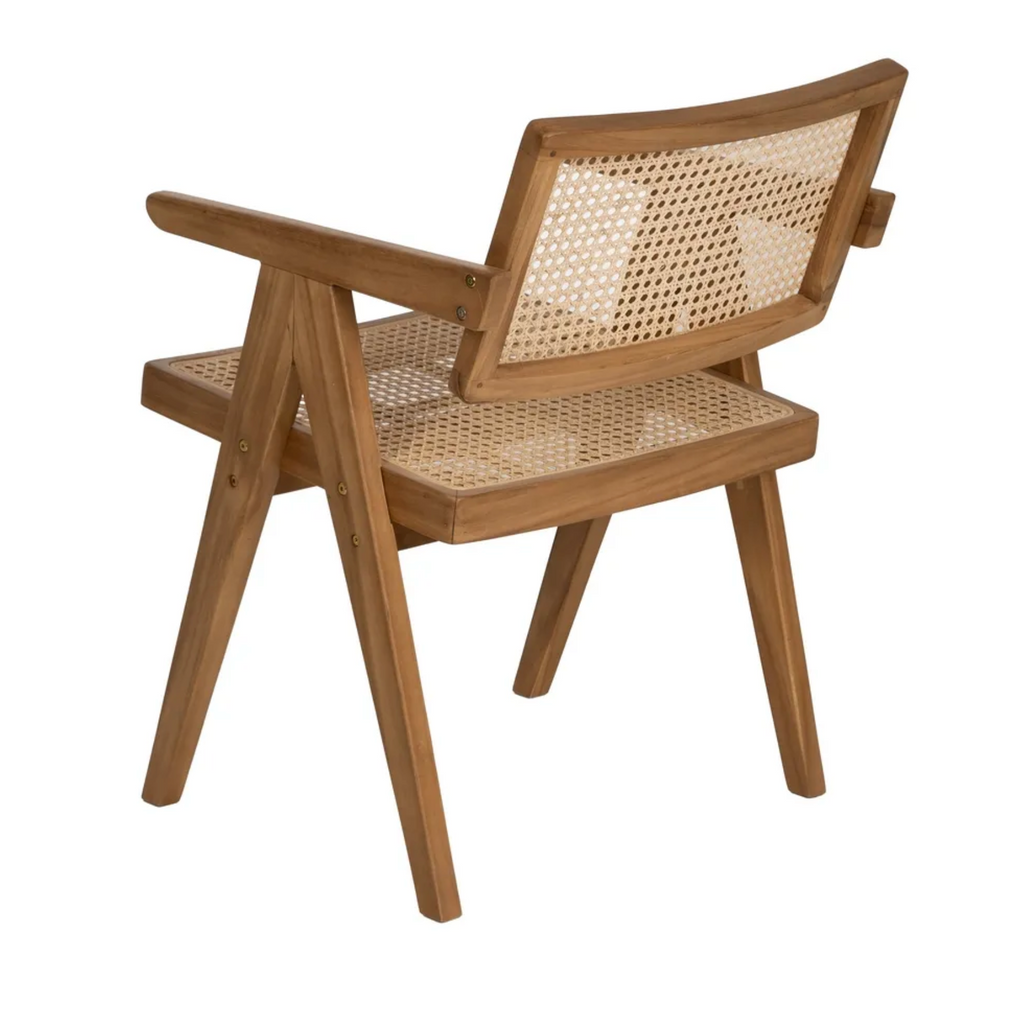 Silla SORA | Silla de madera de teka y ratán natural