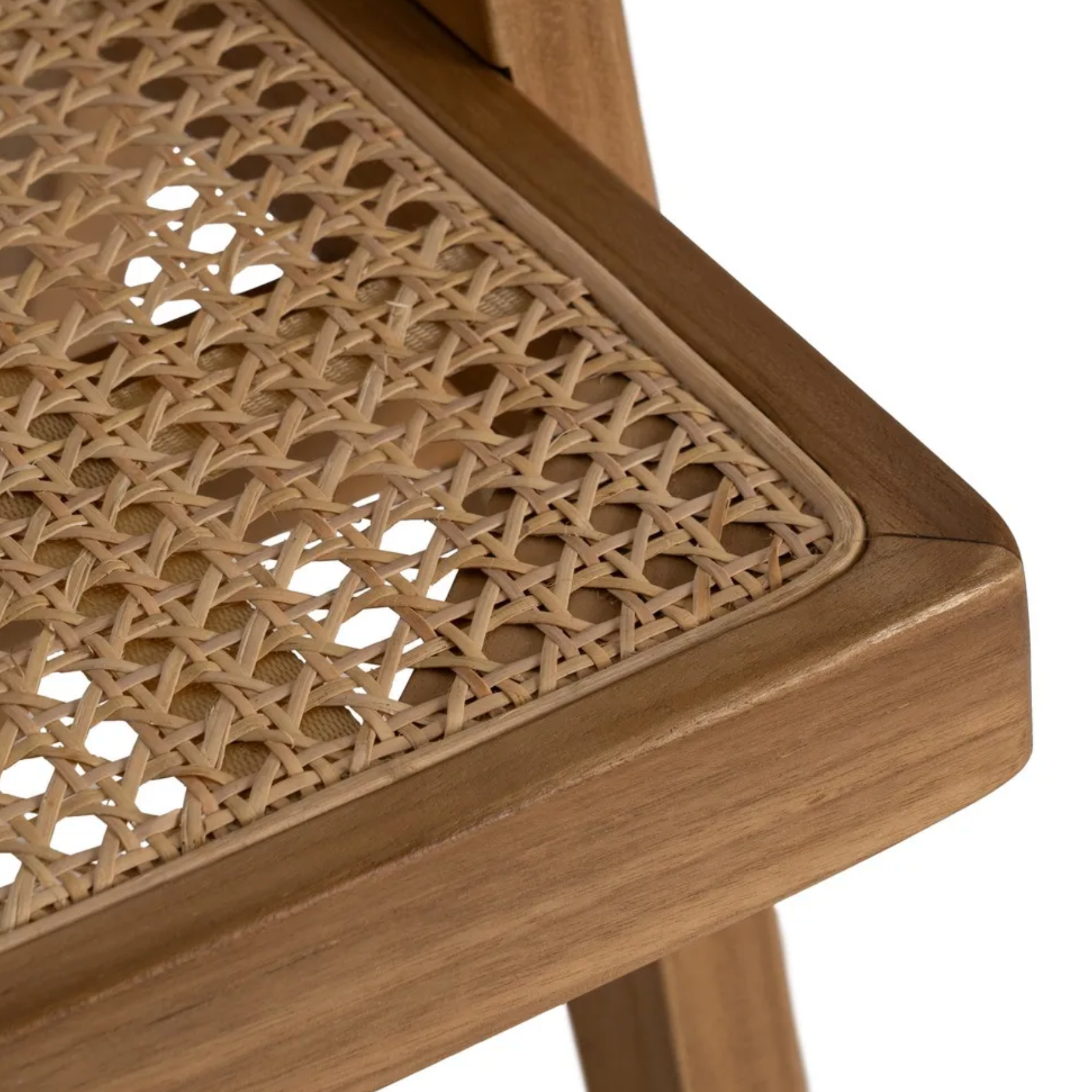 Silla SORA | Silla de madera de teka y ratán natural
