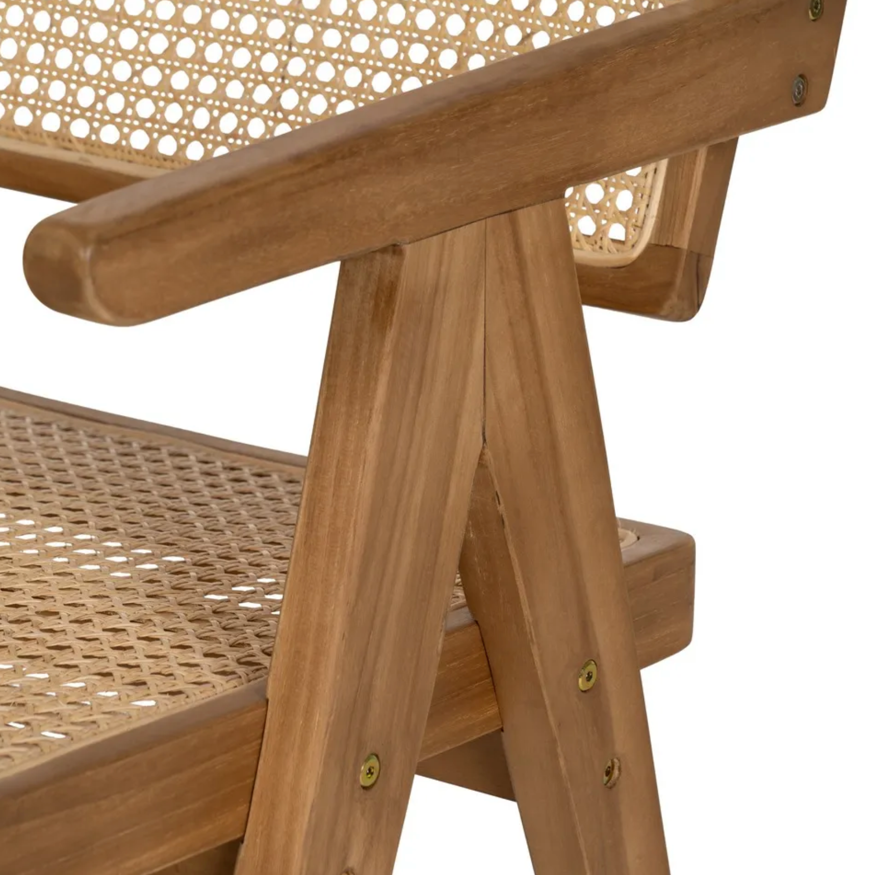 Silla SORA | Silla de madera de teka y ratán natural