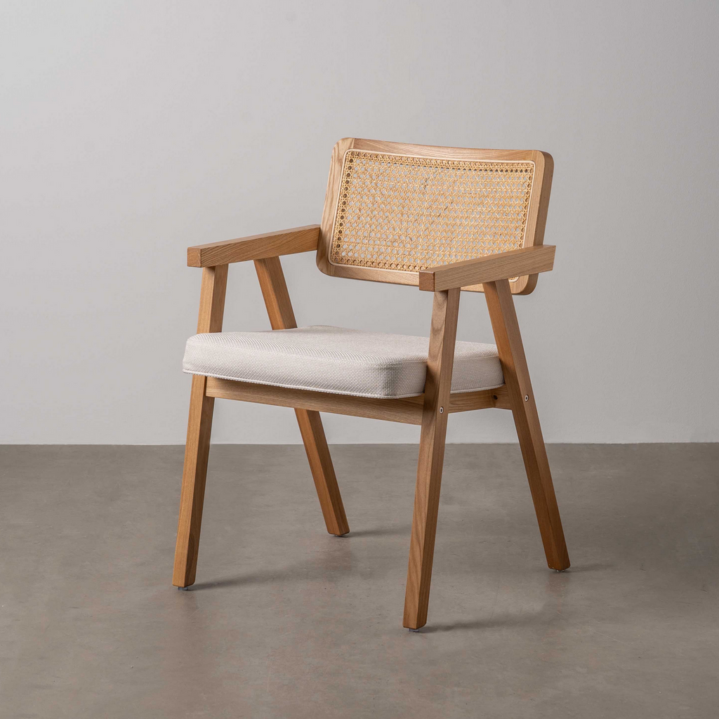silla madera y ratan