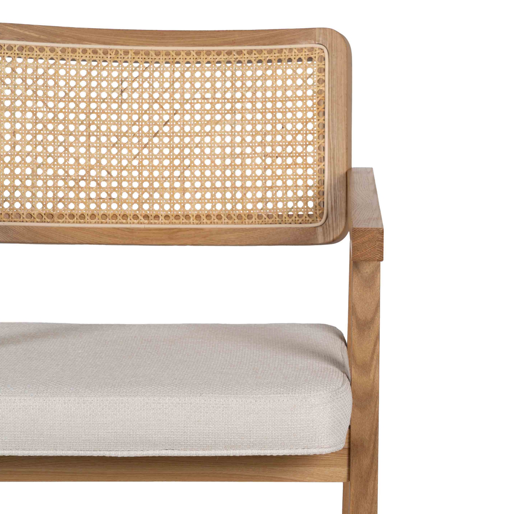 Silla SORA SOFT - Silla de madera de Haya, Ratán natural & Tapizado