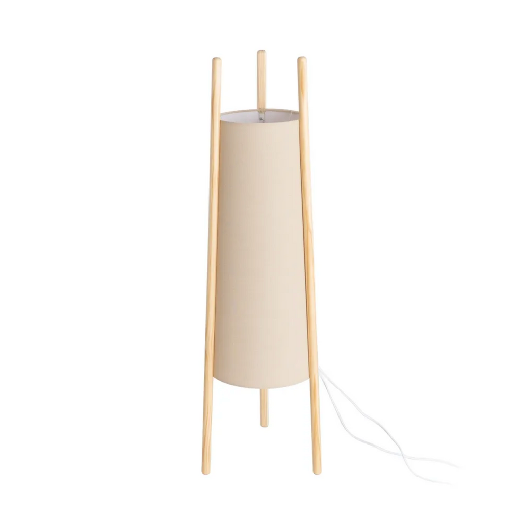 Lámpara Cova de tejido y madera