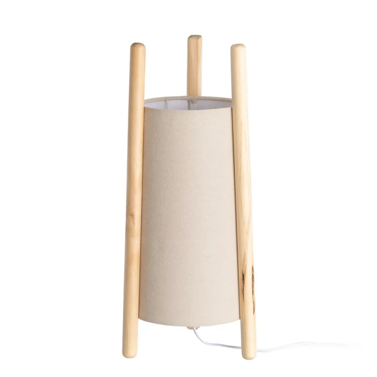 Lámpara Cova de tejido y madera