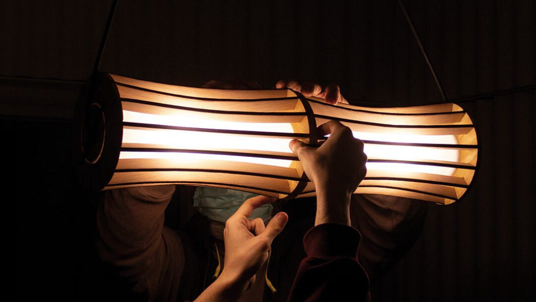 lampara artesanal madera