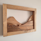 cuadro madera ciclista