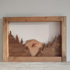 Bosque con furgoneta viajera - Decoración artesanal de madera