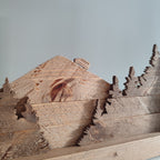 Bosque con furgoneta viajera - Decoración artesanal de madera