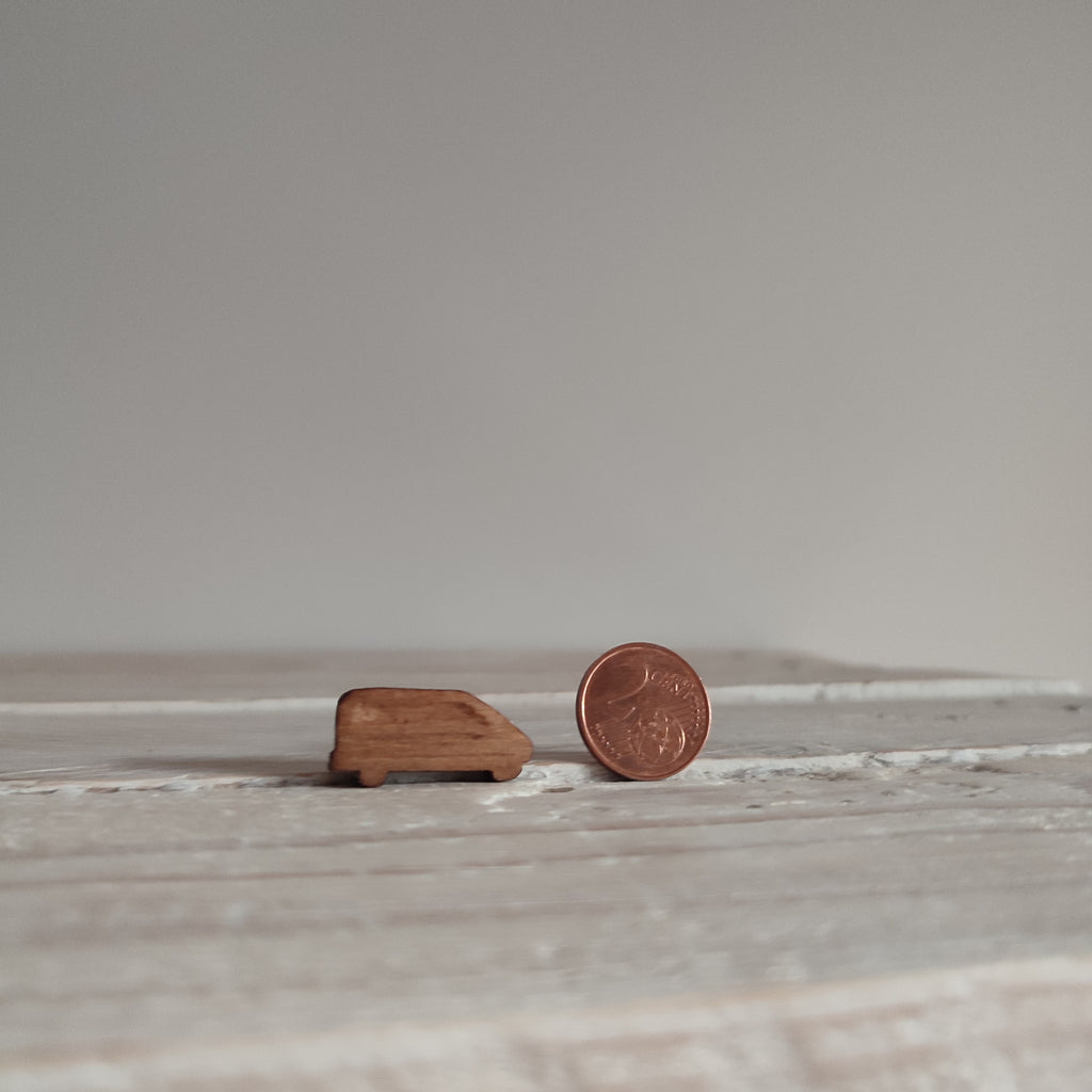 Bosque con furgoneta viajera - Decoración artesanal de madera