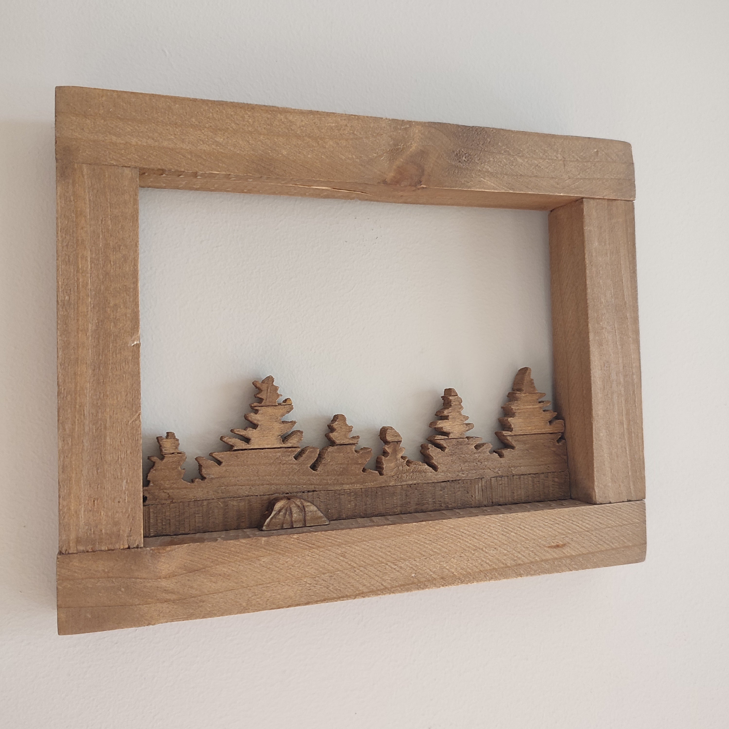 Acampada en el bosque - Decoración madera artesanal