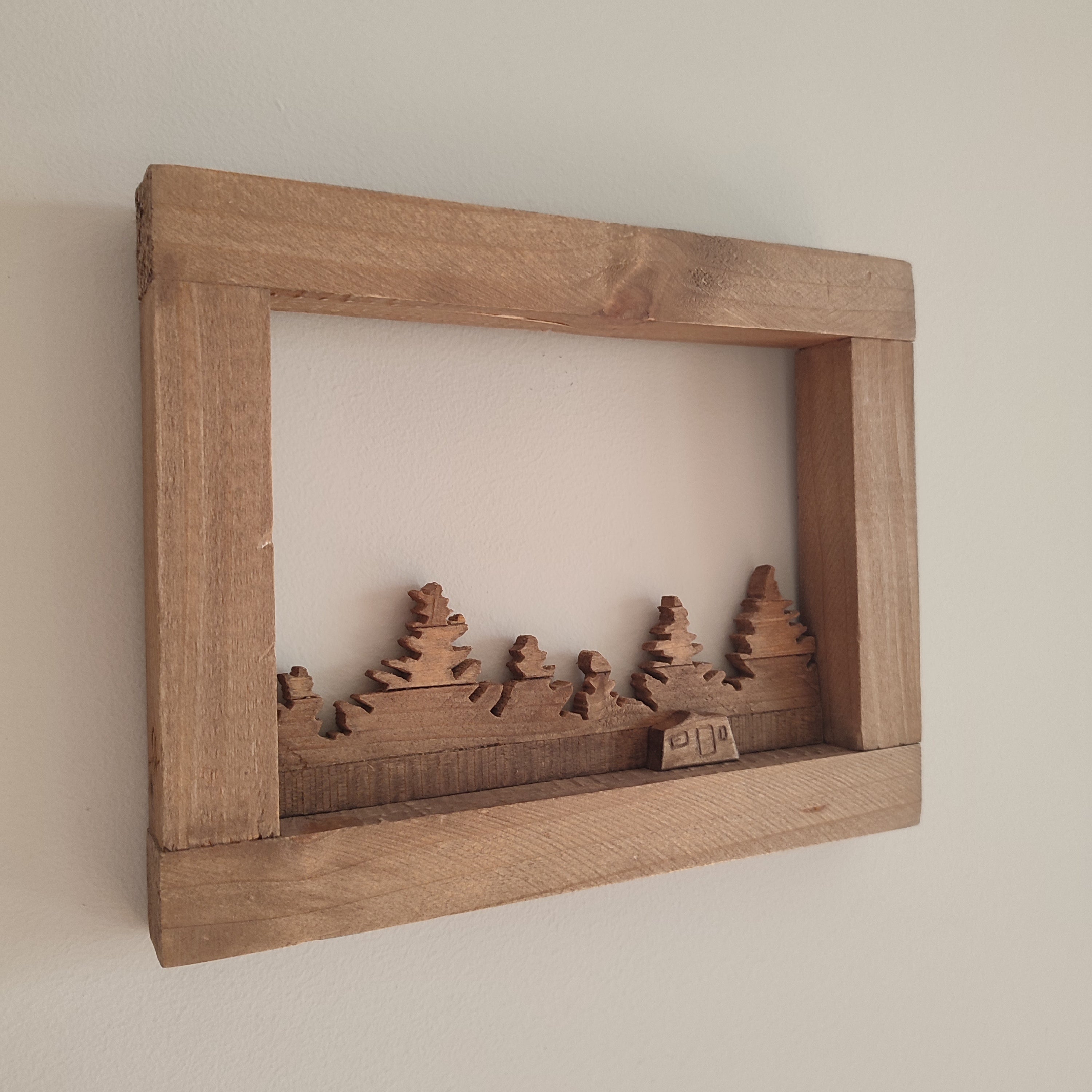 Acampada en el bosque - Decoración madera artesanal