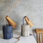lampara cemento madera