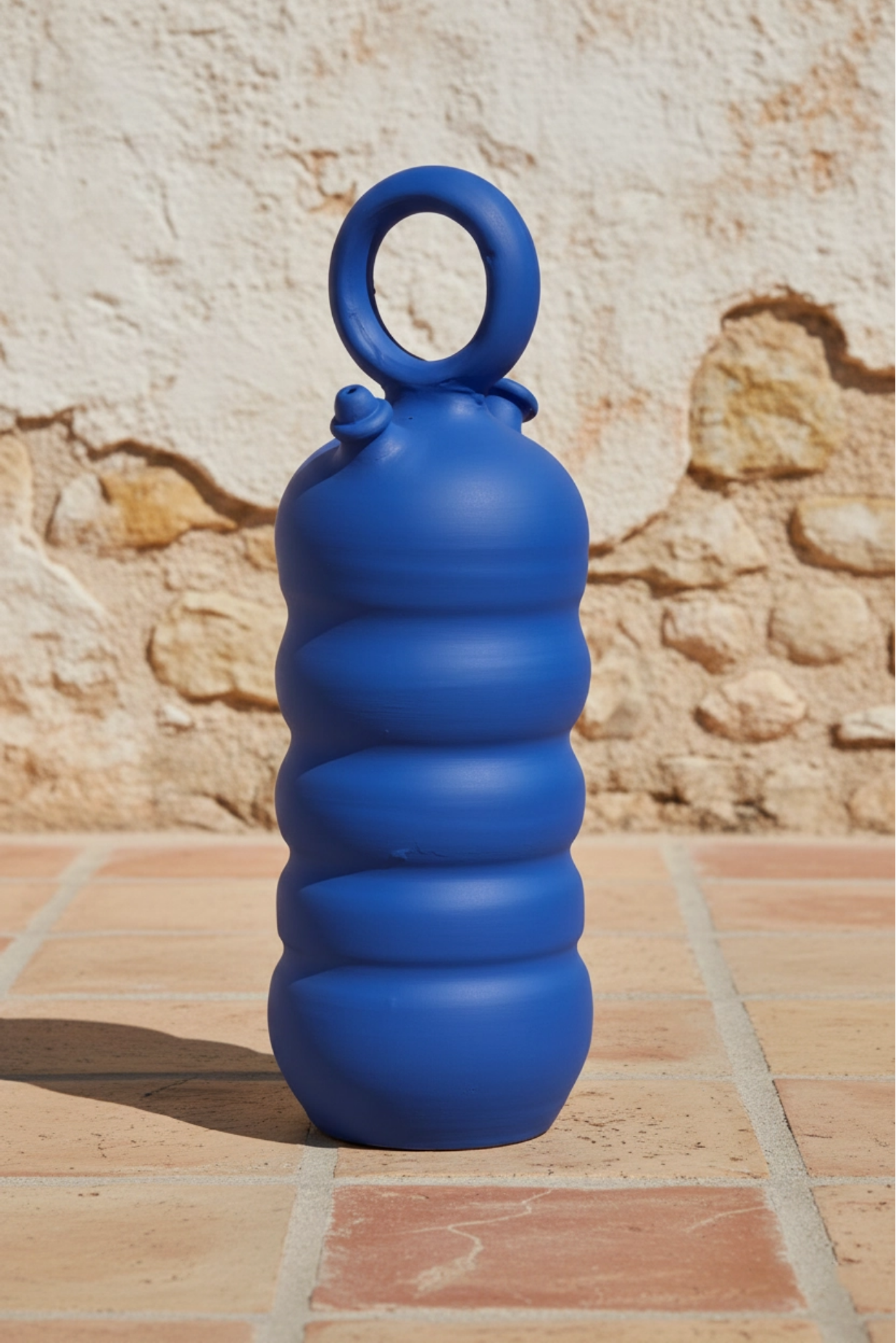 Botijo de cerámica Lobulado Azul