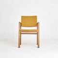 silla diseño mostaza y madera