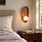 Aplique de pared Wabi Lumiere de madera y cristal