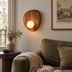 Aplique de pared Wabi Lumiere de madera y cristal
