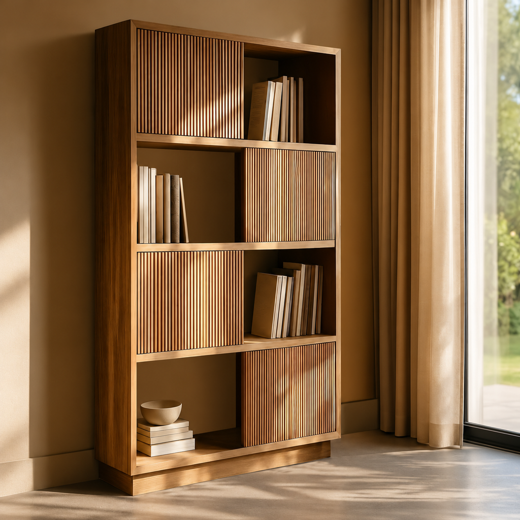 Mueble de teca Aura en un interior con luz natural