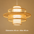 Lámpara de bambú: diámetro 45 cm, cable blanco