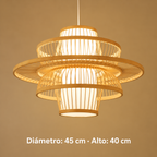 Lámpara de bambú: diámetro 45 cm, cable blanco