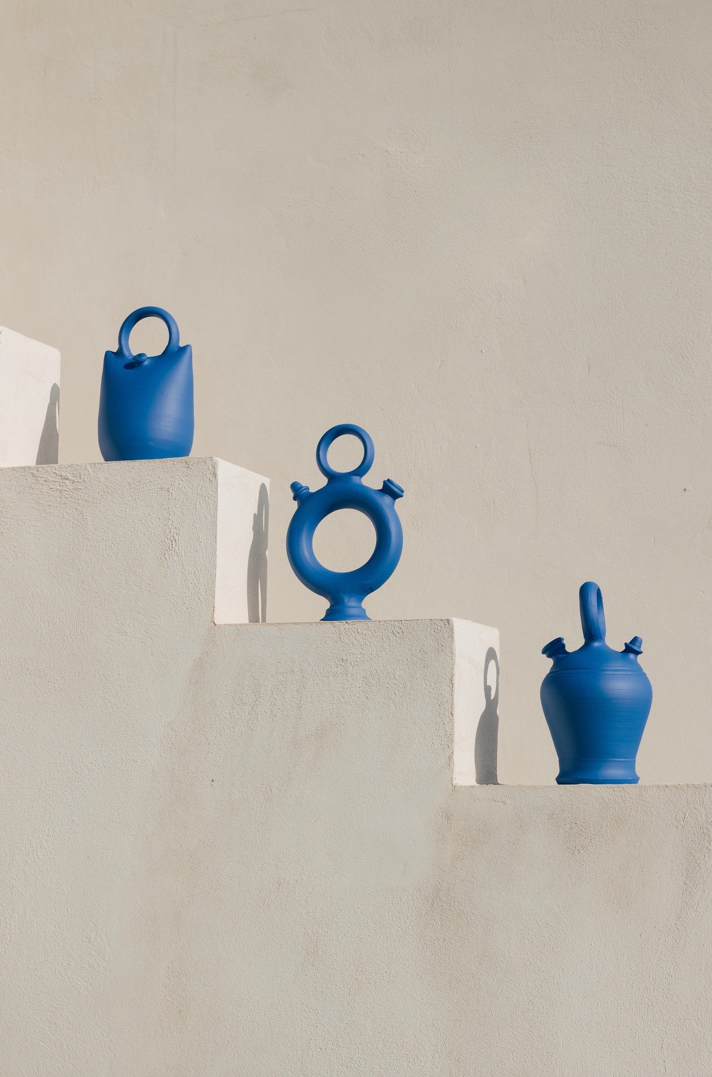 Pack de cerámica Azul - Jarra, Decantador y Botijo