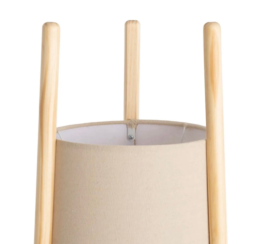 Lámpara Cova de tejido y madera