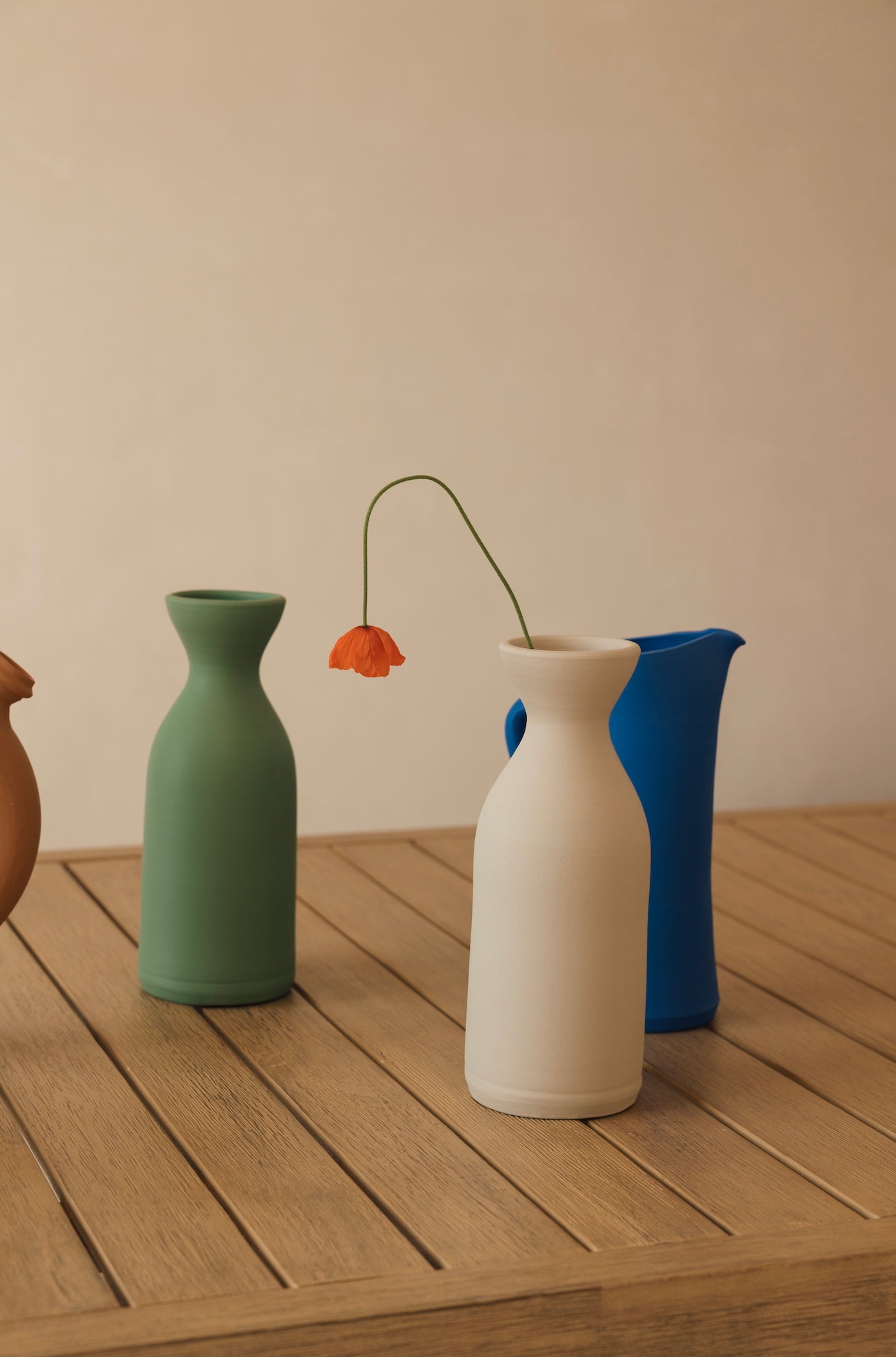 Pack de cerámica Azul - Jarra, Decantador y Botijo