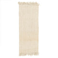 Alfombra Denia Crema de yute, 70 x 170 cm, vista completa con flecos