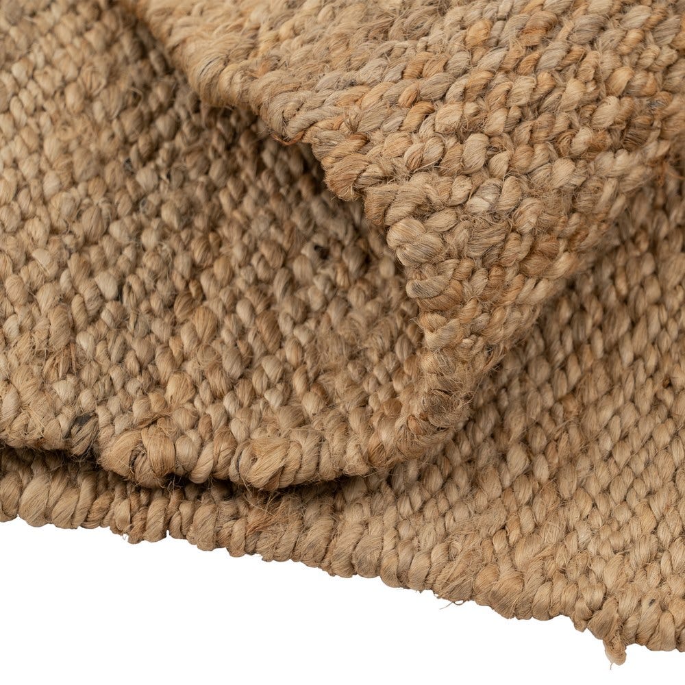 Alfombra Denia Natural, 70 x 170 cm, detalle de textura y borde