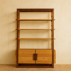 Estantería de madera castaño y nogal Kirei