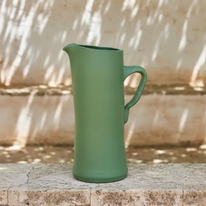 Pack de cerámica Verde - Jarra, Decantador y Botijo