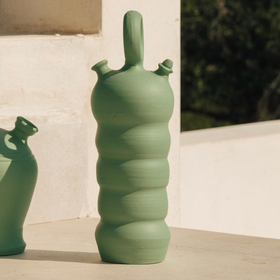 Botijo de cerámica Lobulado Verde