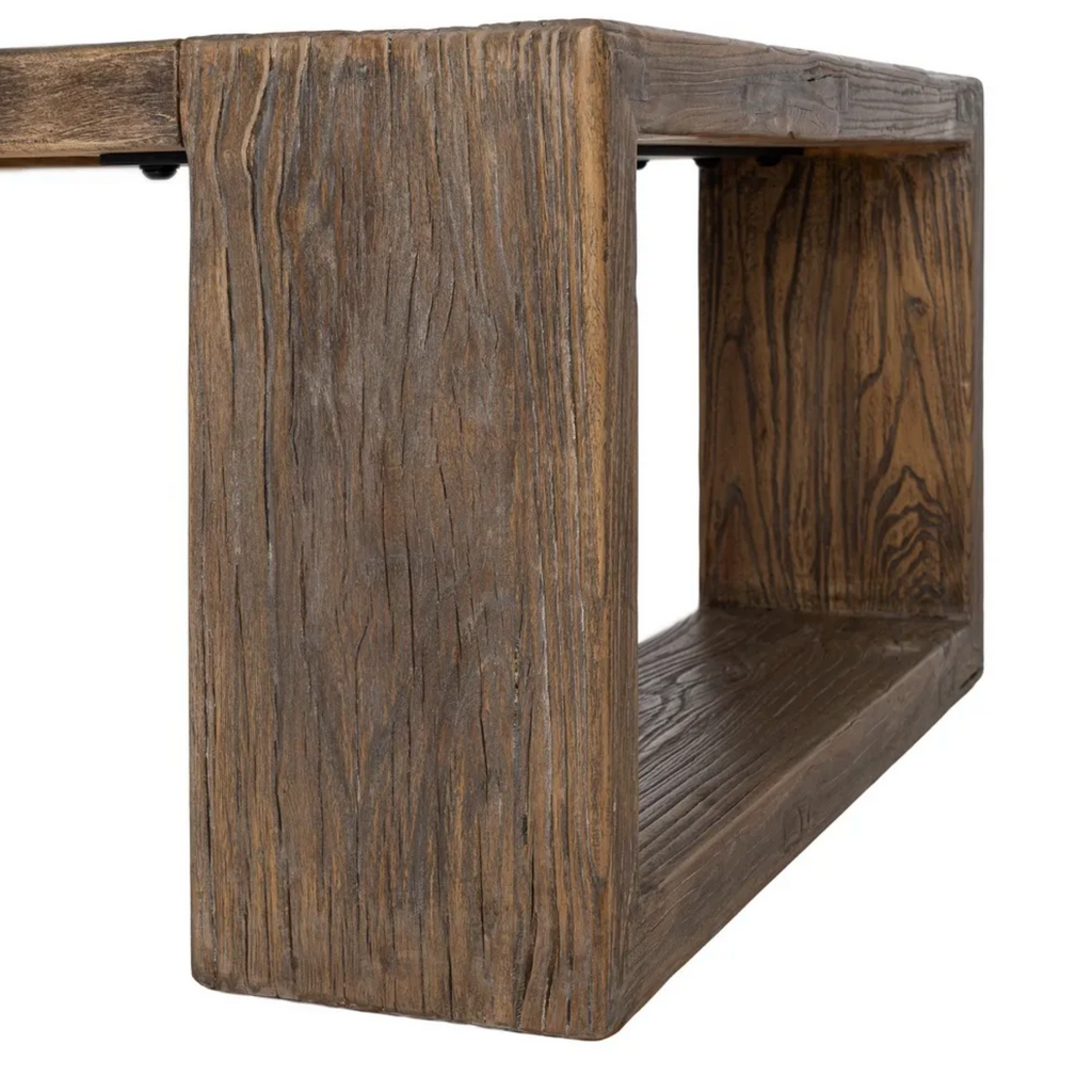 mesa de centro madera envejecida