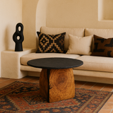 mesa pizarra y madera