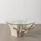 Mesa de centro Madera Raices Blanca