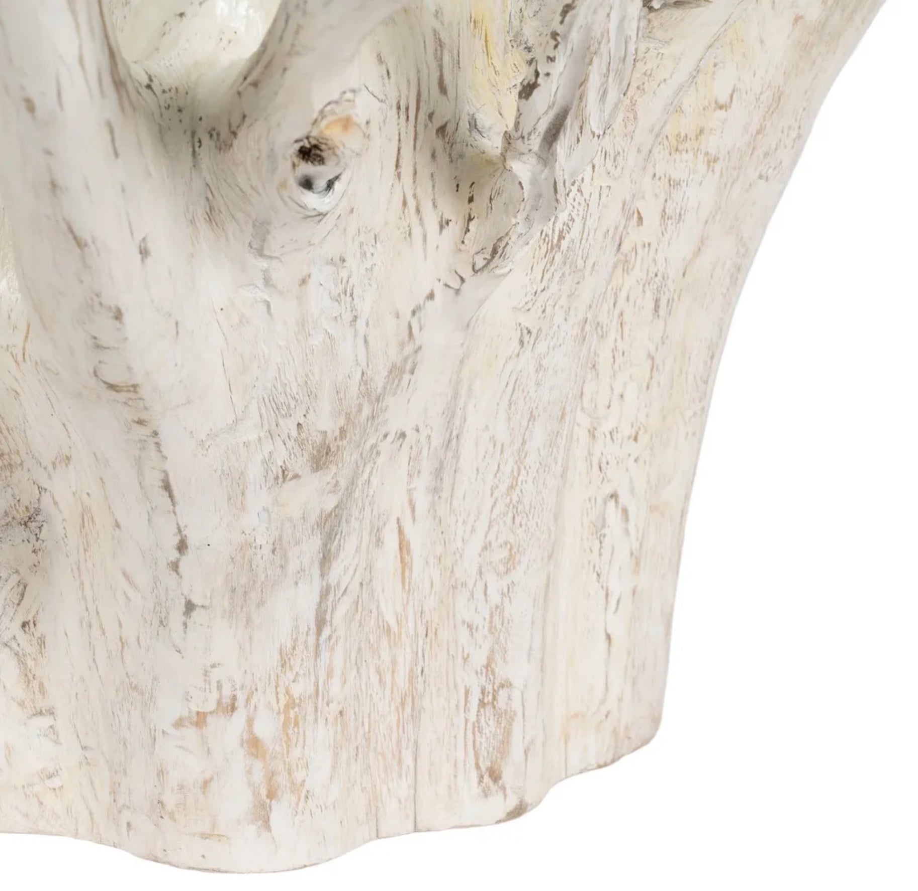 Mesa de centro Madera Raices Blanca