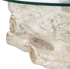 Mesa de centro Madera Raices Blanca