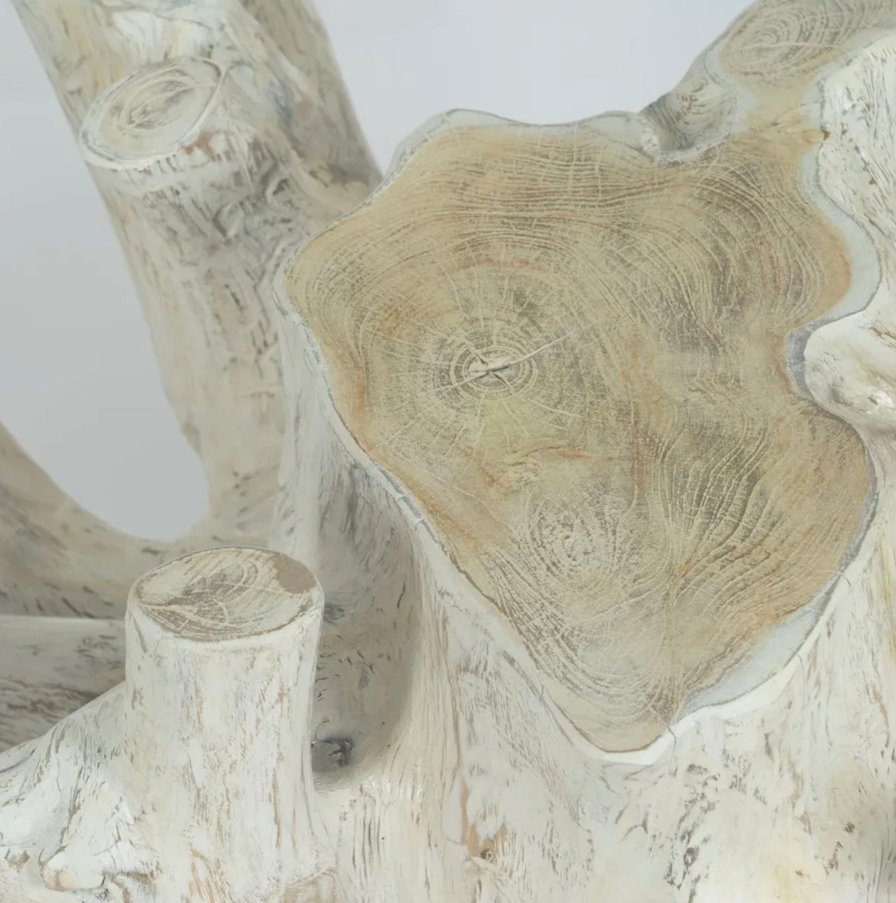 Mesa de centro Madera Raices Blanca
